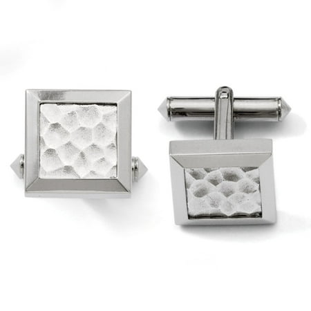 Men's Titanium Hammered Cuff Links