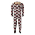 thumbnail image 5 of Odeerbi Christmas Onesie Pajamas for Family Holiday Sleep Jumpsuit Long Sleeve Family Christmas Pajamas Matching Sets Dad Fashion Lattice Print Plush Jumpsuit Sleepwear PJs Set Red, 5 of 7