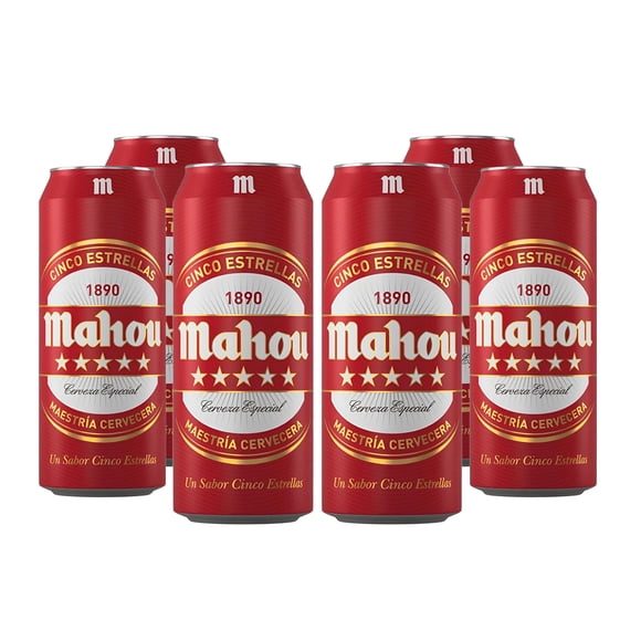 Six Pack Cerveza Mahou 5 Estrellas Lata 500 Ml Mahou Cerveza Pale Lager