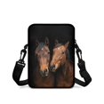 thumbnail image 2 of POLERO Crossbody Bag with Two Horses Theme , Zippered Portable Messenger Bag for Women, Shoulder Purse for Travel and Shopping, 2 of 7