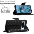 thumbnail image 5 of for Google Pixel 8 Pro Wallet Case, Elegant Card Holder Cash Slot PU Leather Kickstand Shoulder Strap Shockproof Protective Flip Women Girls Case Cover for Google Pixel 8 Pro, Black, 5 of 6