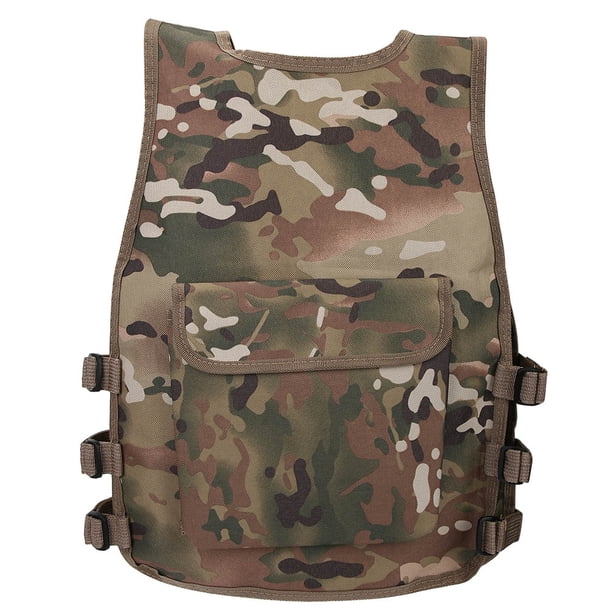 Chaleco táctico para niños, chaleco militar para niños ajustables cómodos de bolsillo para la piel de múltiples bolsillos deseñas de cuello en v transpirable para niños para