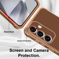 thumbnail image 3 of Compatible with Samsung S24 5G Case for Women Girl, Plating Edge Cute Love Heart Soft TPU Bumper with 4 Corners Shockproof Protection Phone Case Cover for Galaxy S24 5G(Brown), 3 of 12
