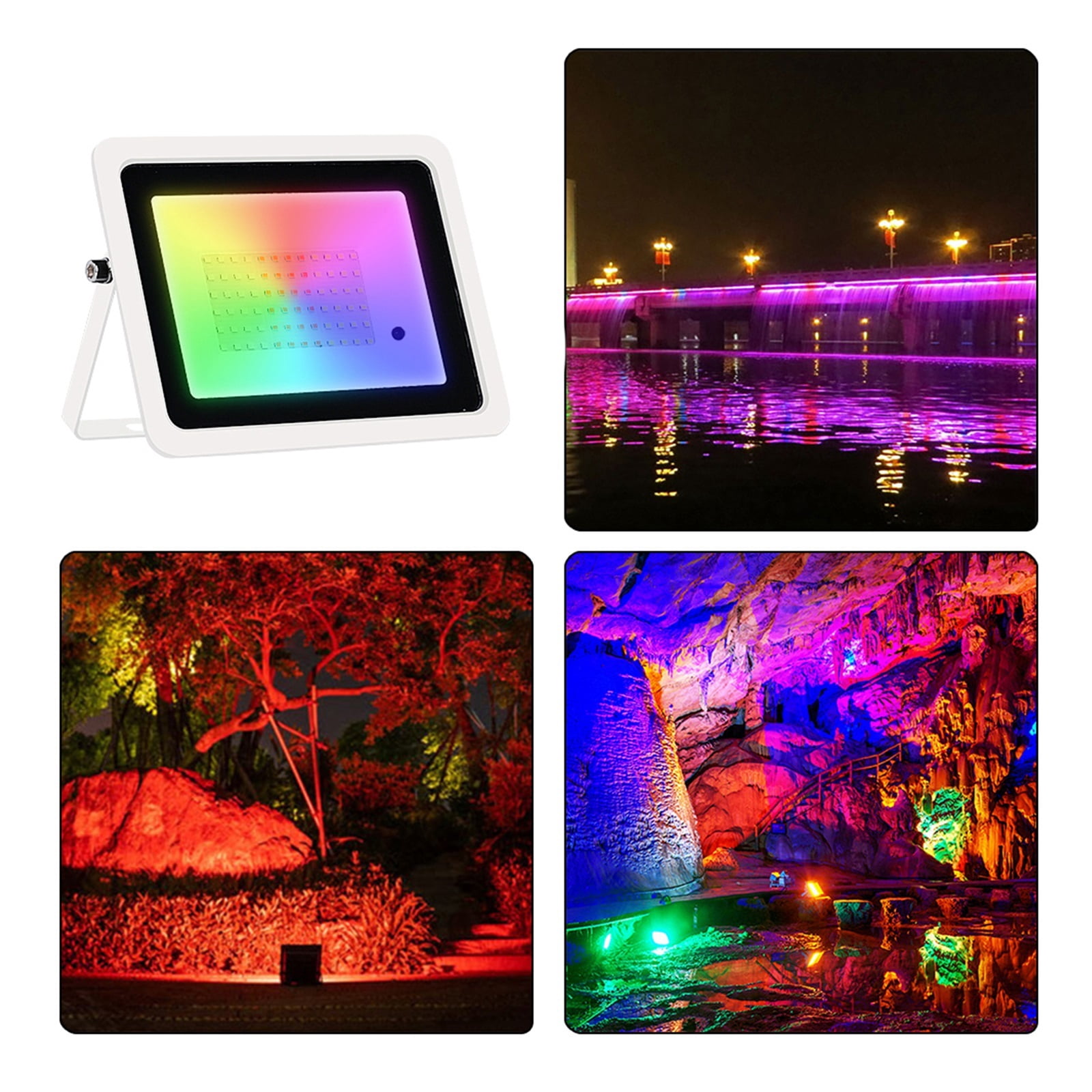 RGB Flood Light 100W 50W 30W 20W RGB Reflector IP68 Waterproof LED Spotlight Projector Lamp Outdoor Garden Lighting ,Multifunctional Lighting