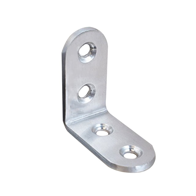Miangastore Support d'Angle pour Meubles en Acier Inoxydable Support Rond Accessoires à Angle Droit 90 Degrés Étagère Fixe Argent