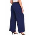 thumbnail image 4 of WUJINXIA Womens Plus Size High Waist Drawstring Wide Leg Palazzo Pants Casual Daily Trousers With Pockets 1X-5X, 4 of 6