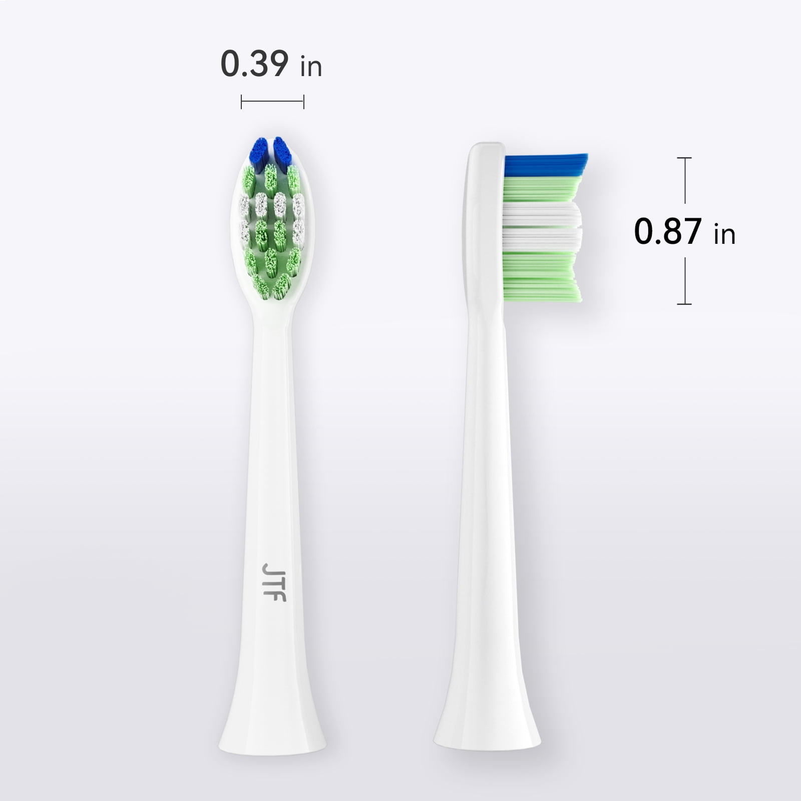 JTF Sonic Smart Toothbrush Genuine Standard Brush Heads, 9 Pack, White, P200