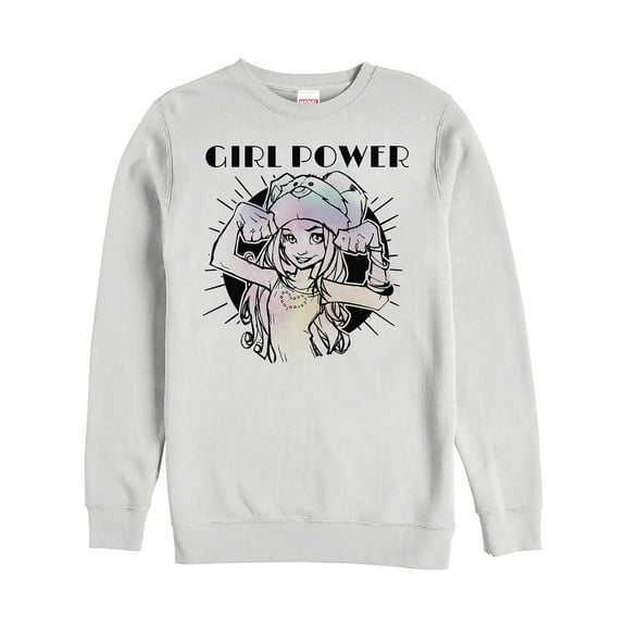 Men's Marvel Runaways Molly Girl Power  Sweatshirt White Large