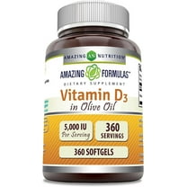 Amazing Formulas  Vitamin D3 in Olive Oil  5000 IU 360 Softgels Supplement | Non-GMO | Gluten Free | Made in USA