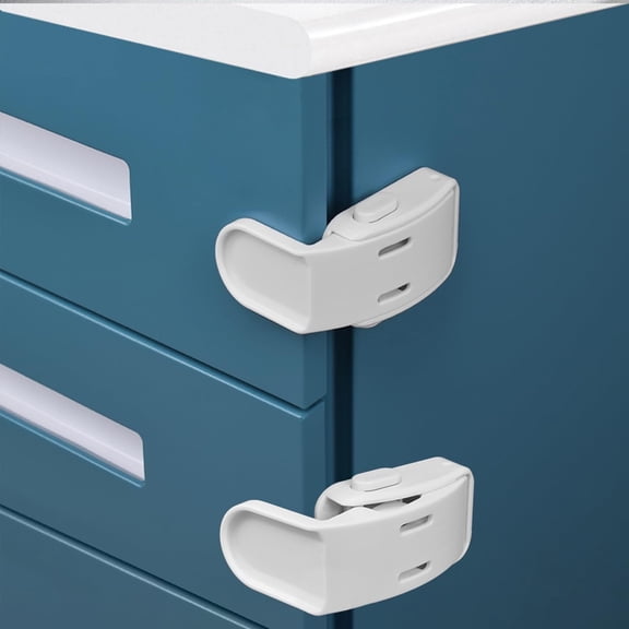 4 Pack Drawer Locks Baby Proofing,  Child Proof Cabinet Locks Baby Safety Botton Latches For Bedstand Drawers Room Side Furniture Corner Edges