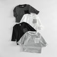 thumbnail image 6 of Mercatoo Baby Boys Cute Striped T-Shirt Kids Girls Long Sleeve Crewneck Pullover Sweatshirt Pocket School Basic Top, 6 of 7