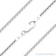 thumbnail image 1 of 1mm Diamond-Cut Wheat / Spiga Link Italian Chain Necklace in .925 Sterling Silver w/ Rhodium, 1 of 2