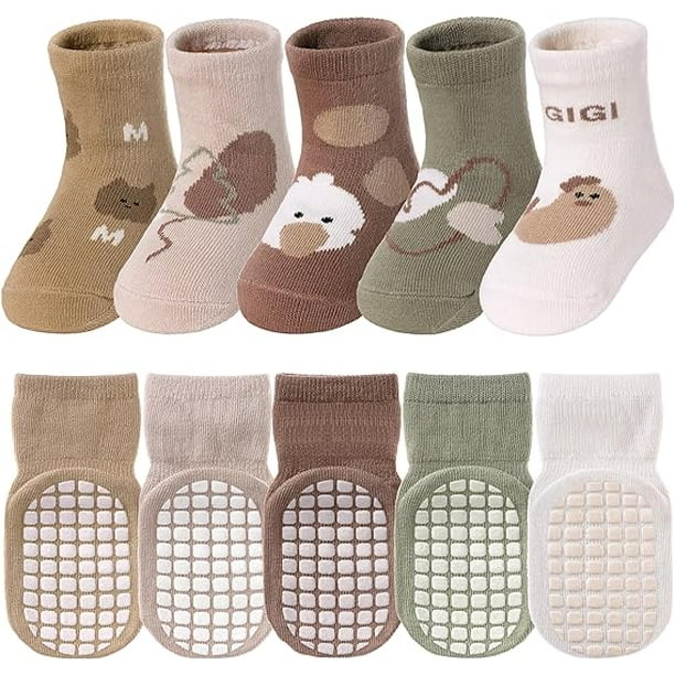 5 Pairs Toddler Non Slip Socks with Grips Baby Socks for Kids Girls Boys  3-5T 