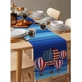 thumbnail image 3 of Hokiten Table Runners 108 Inches Long Dress Scarves, Independence Day Farmhouse Coffee/Dining/Kitchen Table Runner for Living Room, Hot Air Balloon Patriotic Star 13x108 Inch, 3 of 7