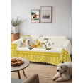 thumbnail image 6 of Bee Truck Couch Cover, Yellow Honey Daisy Floral Patterned Plaid Sofa Cover Blanket for Loveseat Couches, Sectional Sofa Slipcover Furniture Protector for Living Room Bedroom 71''x118'', 6 of 9