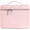 Pink, variant on Large Capacity Leather Makeup Bag | Portable Makeup Cosmetic & Toiletry Storage Organizer | Travel Toiletries Case for Women & Students