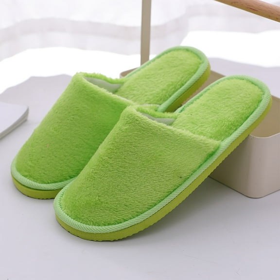 Unisex Plush Fleece House Slippers, Cozy Slip-On Warm Indoor Slippers for Men and Women