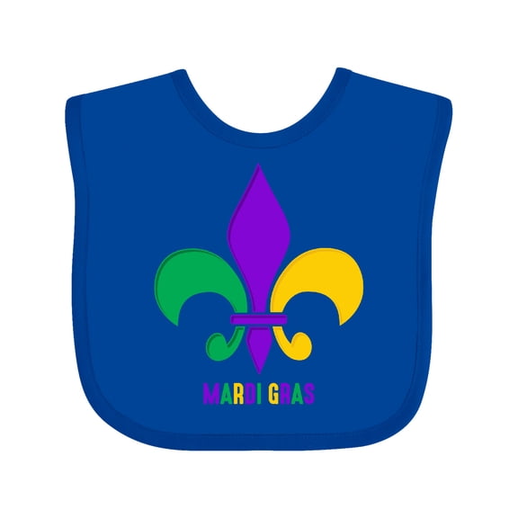 Inktastic Mardi Gras Fleur De Lis Girls Baby Bib