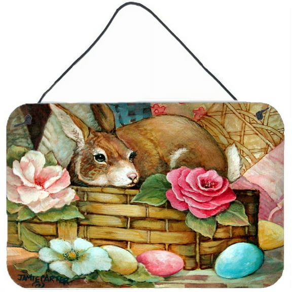 Carolines Treasures PJC1063DS812 A Touch of Color Rabbit Easter Wall or Door Hanging Prints  8x12 multicolor
