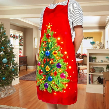 

Tepsmf Apron Christmas Personality Apron Bar Restaurant Waiter Christmas Decoration Apron