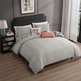 thumbnail image 6 of Bebejan Vintage Bloom 5 Piece Comforter Set, King, Grey,  100% Cotton Sateen, Reversible, All Season, Cozy Comfort, 6 of 8