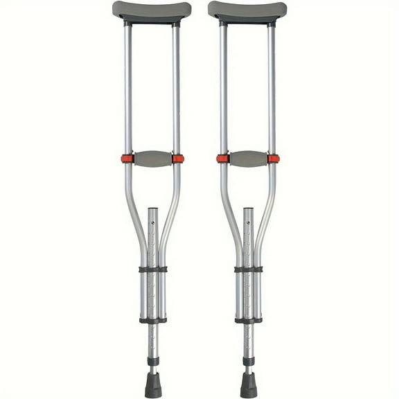 YINI'HOME Aluminum Underarm Crutches, Adjustable Crutches For Adults/Youth With Underarm Pads, User Height 4'7"-6'7", Lightweight And Durable For Walking, Support 300 Pounds, Pack Of 2