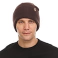 thumbnail image 2 of 100% Merino Wool - Midweight Everyday Knit Cuff Beanie - Warm Winter Hat - Dark Brown, 2 of 4
