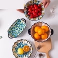 thumbnail image 3 of Ceramic Home Hand-painted Underglaze Baking Tray with Handles for Baking Kitchen, 3 of 5