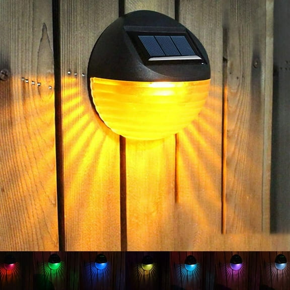 LINLIN Solar Lights Outdoor,Waterproof Solar Fence Lights Wireless Lighting Solar Step Lights LED Deck Lamp 2 Lighting Modes(Warm White/Color Changing) for Security Landscape Stair Fence