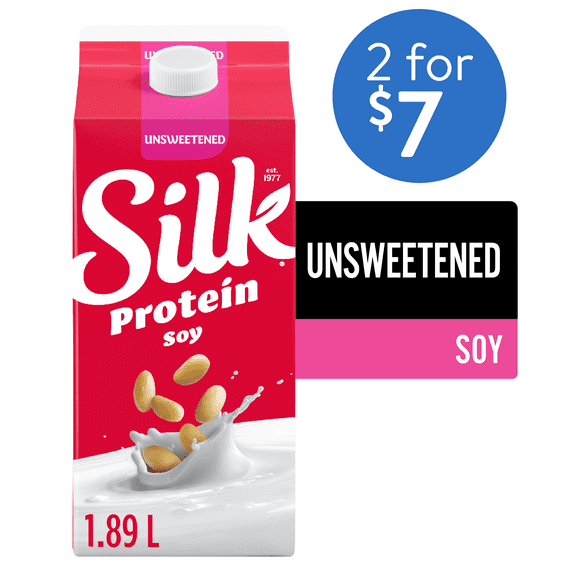 Silk Organic Soy Milk Alternative, Unsweetened, Dairy Free, 1.89 L