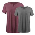 thumbnail image 3 of 2 Pcs Shirts for Women Plus Size Tee Vneck Short Sleeve Blouse Tops Casual Tshirt Summer Clothes, 3 of 3