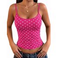 thumbnail image 2 of Women'S Polka Dot Print Sleeveless Form Fitting Casual Tank Top Rose Red Polka Dot L, 2 of 9