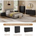 thumbnail image 6 of 6 Drawer Double Dresser for Bedroom, Black Dresser with Gold Handles, Black 6 Drawer with Fluted Panels for Bedroom, 6 of 16