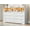 White, variant on Modern 6-Drawer Wooden Dresser with Built-in Power Outlet & ing, 55-Inch TV Stand & Storage Cabinet for Bedroom, White