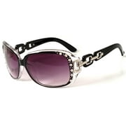 Womens Bifocal Lens Sunglasses Rhinestone Oversized Square Frame Black  2.00