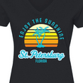 thumbnail image 4 of Inktastic Summer Enjoy the Sunshine St. Petersburg Florida in Blue Women's V-Neck T-Shirt, 4 of 5