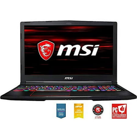 MSI GE63 Raider RGB-012 15.6" 120Hz 3ms Performance Gaming Laptop GTX 1060 6G i7-8750H (6 Cores) 16GB 128GB SSD + 1TB Per Key RGB KB, VR Ready, Metal Chassis, Windows 10 64 bit