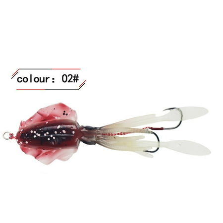Kokovifyves Sports and Outdoors under $15 Fishing Soft Bait Luminous/Uv Squid Fishing Lures for Sea Fishing Wobbler Bait