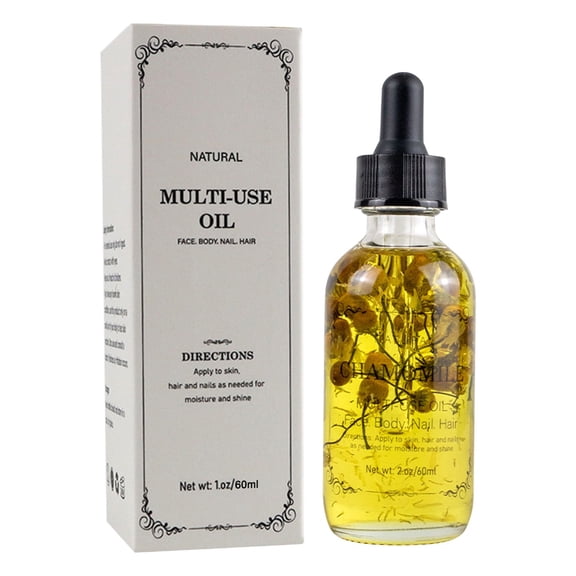 Pisexur Belleza Maquillaje Aceite de masaje de flores secas de manzanilla para rostro y cabello (60 ml)para mujeres y hombres