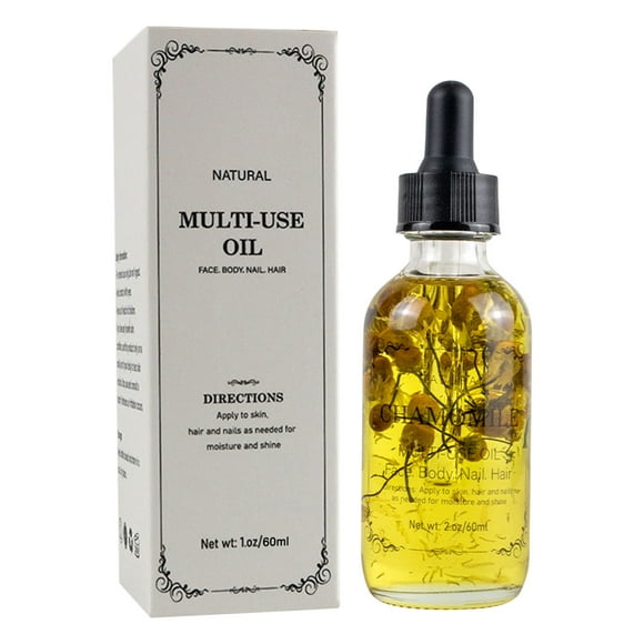 Fiudx Aceite de Masaje de Flores Secas de Manzanilla, Aceite Vegetal Calmante, Nutritivo para Rostro y Cabello, Experiencia Relajante, Hidratación Profunda, Presentaciones de 30 Ml y 60 Ml, Relajació