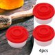thumbnail image 2 of 4 mini agitadores pequeños para llevar de camping, picnic, al aire libre, cocina, loncheras de viaje, transparentes con tapas rojas, dispensador hermético, pequeños ramequines de vidrio para, 2 of 6