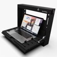 Black Hideaway Laptop Wall Mount Desk Workstation with Lock and Cable