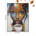 thumbnail image 3 of Abstract Black Woman Coffee Canvas Painting，Suitable for Living Room，Bedroom，Dining Room，Office，Bathroom Decoration., 3 of 8