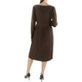 thumbnail image 3 of Kensie Women's Pintuck Long Sleeve Sweater Knit Dress Brown Size Medium, 3 of 3