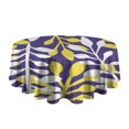 thumbnail image 5 of Purple Leaf Pattern Round Tablecloth 60"x60",Wrinkle Wipeable Table Cloth for Kitchen Dining Room Picnic Patio Party, 5 of 6