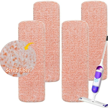 4 Pack Scrubbing Reusable Mop Pads for SwifferPower Mop , Microfiber Wet Mops Refills PowerMop Pads Refills Machine Washable Hard Floor Mop Pads Replacement for 13''-15'' Spray Floor Mops