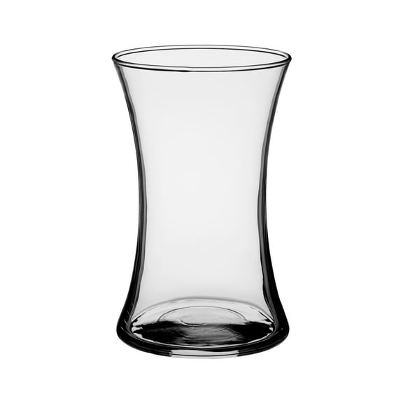 WGV Clear Rosario Vase, Machine Blown - 5" Wide x 8" Height, Good quality, Heavy Weighted Base - 1 Pc