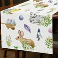 thumbnail image 3 of asddcavvf Table Décoration Chemin de Pâques en Lin Imprimé Lapin Nappe de Fête de Vacances Nappe Tapis g, 3 of 5