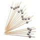 thumbnail image 1 of 100 palillos de bambú para cóctel, 12 cm, hechos a mano, para brochetas de fruta, palillos largos (plateados), 1 of 5