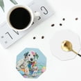 thumbnail image 5 of Disketp A Funny Little Dalmatian Puppy Funny Coasters,4 Pcs Leather Coasters With Holder, Perfect Housewarming Hostess Gifts,Protect Furniture From Water Marks Scratch, 5 of 9